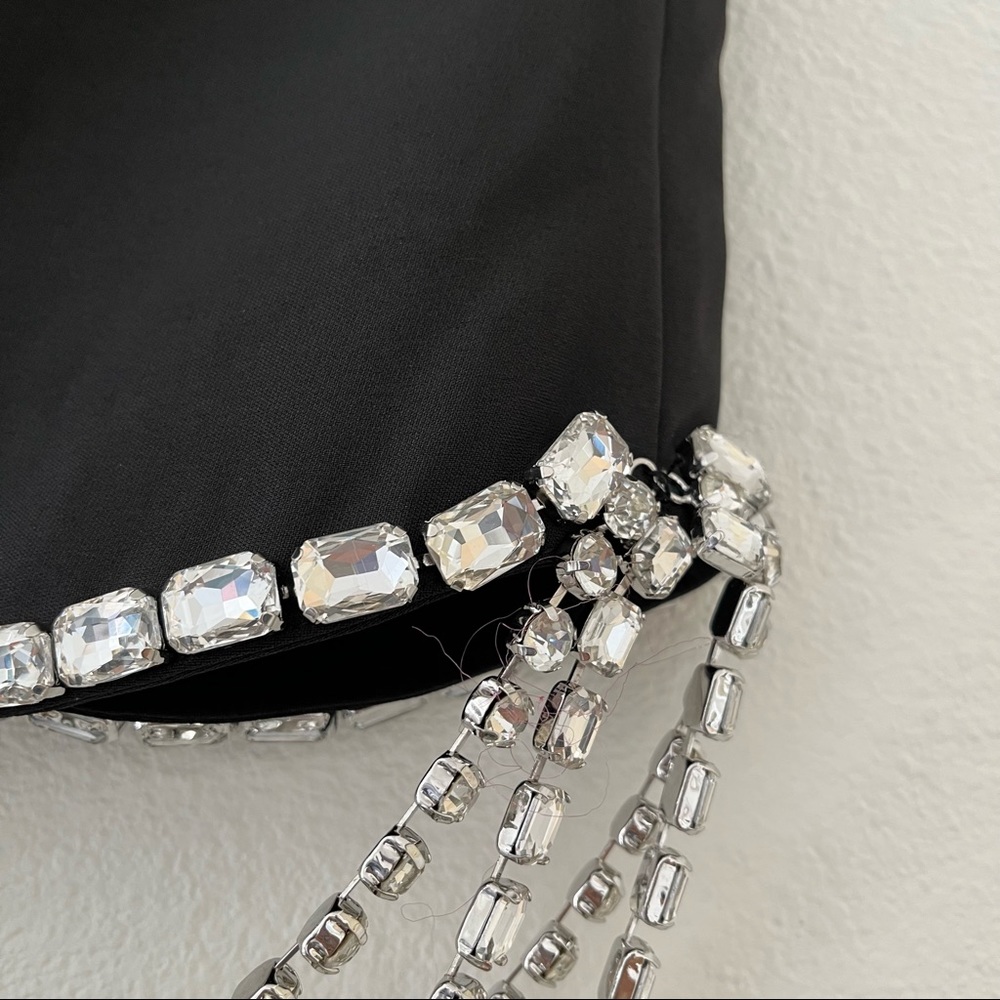 AREA DRAPED CRYSTAL SCALLOP MINI SKIRT - Picture 8 of 10